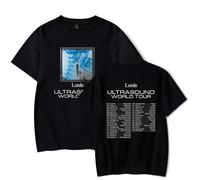 Lorde Merch Ultrasound World Tour 2025 T-Shirt Men Women Streetwear Album Merch T-Shirt Shirt Short Sleeve (Black,M)