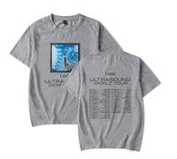 Lorde Merch Ultrasound World Tour 2025 T-Shirt Men Women Streetwear Album Merch T-Shirt Shirt Short Sleeve (Grey,XXL)