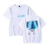 Lorde Merch Virgin Merch Album T-Shirt Short Sleeve Tour Fan Merch Clothing for Summer (White,XXS)