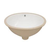 Lordear Undermount Bathroom Sink 18x15 Inch Oval Vessel Sink White Porcelain Ceramic Bathroom Vanity Sink Under Counter Lavatory Basin with Overflow Modern Art Basin