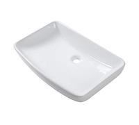 Lordear Vessel Sink Rectangular 24 Inch Curved Rectangle Bathroom Sink Modern Above Counter White Porcelain Ceramic Bathroom Vessel Vanity Sink Art Basin