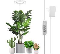 LORDEM Full Spectrum LED Grow Light, 72 LEDs, 4 Brightness Settings, Auto On/Off Timer, Height Adjustable, Ideal for Indoor Plants