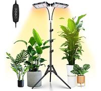 LORDEM Grow Light with Stand, Full Spectrum LED Plant Light for Indoor Plants, 200W Dual Heads Grow Lamp with Auto On/Off Timer, 3 Lighting Modes, 6 Dimmable Levels, Adjustable Tripod 15-63 inches