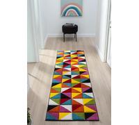 - LordOfRugs - SPECTRUM ABSTRACT MODERN QUALITY HAND CARVED SOFT MULTI COLOURS HALL RUNNER & RUG 66 X 230 CM DESTIN MULTI