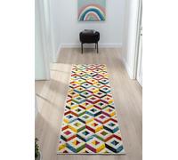 - LordOfRugs - SPECTRUM ABSTRACT MODERN QUALITY HAND CARVED SOFT MULTI COLOURS HALL RUNNER & RUG 66 X 230 CM Sarasota Multi