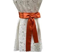 LORDRIE Wedding Satin Sash Bridal Belts For Special Occasion Dresses, Orange, Medium
