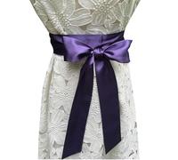 LORDRIE Wedding Satin Sash Bridal Belts For Special Occasion Dresses, Purple, Medium