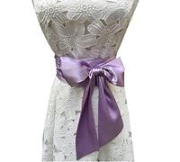 LORDRIE Women Satin Sash Belts For Bridal Bridesmaid Dresses Girls Waist Belts For Special Occasion, Lavender, Medium