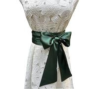 LORDRIE Women Satin Sash Belts For Bridal Bridesmaid Dresses Girls Waist Belts For Special Occasion, Emerald, Medium