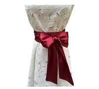 LORDRIE Women Satin Sash Belts For Bridal Bridesmaid Dresses Girls Waist Belts For Special Occasion, Burgundy, Medium