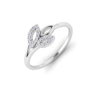 LORDS JEWELS 0.19 ct Diamond Ring in 9k White Gold | Diamond Rings for Women | Engagement Rings for Women | Wedding Ring | Birthday Gift for Her | Jewellery for Women (Size K)