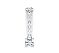 LORDS JEWELS Diamond Heart Necklace for Women - 0.13ct Natural Diamond Pendant in 9kt White Gold - Fine Jewelry Gift for Her (Solitaire)