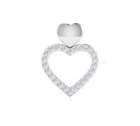 LORDS JEWELS Diamond Heart Pendant for Women - 0.07ct Natural Diamond Pendant in 9kt White Gold - Fine Jewelry Gift for Her