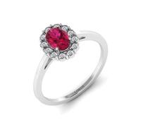 LORDS JEWELS Gemstone Ring Set with 1.10 carat Ruby and 0.06ct Diamonds | 9k Yellow Gold Diamond Ring | Gemstone Ring For Her | July Birthstone Rings For Women