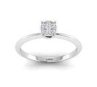 LORDS JEWELS Ring Set in 0.09 ct Pressure Setting Diamonds | 9k White Gold Diamond Ring | Diamond Rings for Women Jewellery for Women (N)