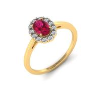 LORDS JEWELS Ruby Gemstone Ring Set in 1.10 carat Ruby and 0.06ct Diamonds| Gemstone Ring For Her | July Birthstone Rings For Women | Gifts For Teenage Girls | Wedding Rings
