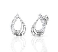 LORDS JEWELS White Gold Diamond Drop Earrings For Women Set with 0.08 ct Diamonds | Diamond Jewellery For Girls | Women Earrings | Earrings For Girls | Gifts For Wife