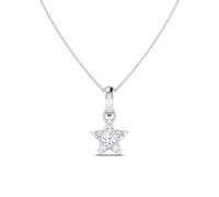 LORDS JEWELS Women’s Diamond Necklace - Genuine 0.08ct Natural Diamond Pendant in 9ct White Gold Pendant with 46cm Sterling Silver Chain - Gift for Her (Star)