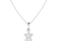 LORDS JEWELS Women’s Diamond Necklace - Genuine 0.08ct Natural Diamond Pendant in 9ct White Gold Pendant with 46cm 9kt White Gold Chain - Gift for Her (Star)