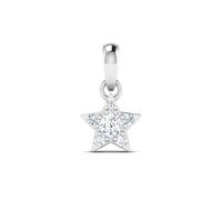 LORDS JEWELS Women’s Diamond Necklace - Genuine 0.08ct Natural Diamond Pendant in 9ct White Gold Pendant - Gift for Her (Star)
