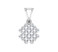 LORDS JEWELS Women’s Diamond Necklace - Genuine 0.17ct Natural Diamond Pendant in 9ct White Gold Pendant - Gift for Her (Cluster)