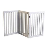 Lords & Labradors White Wooden Dog Training Gate | With Walk Through Door | Dog Safety Folding Wooden Pet Gate | Portable Indoor Barrier For Pets | Pet Door Way Barrier | Gate Ideal For Hallways