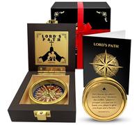 Lord's Path Compass - Baptism | Communion & Confirmation Gift for Teenage Boys | Christening, Catholic, Religious Graduation Gifts for Men - Greeting Card Included