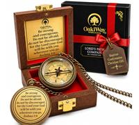 Lord's Path Pocket Compass - Baptism, Communion, Confirmation, Christian Gifts for Boys | Joshoua 1:9 | Religious Catholic Gifts for Men, Graduation Inspirational Present - Greeting Card Included