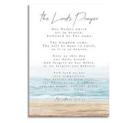 Lords Prayer Poster Our Father Canvas Wall-Art Decor | Hallowed be thy name kingdom come will done earth heaven(Framed,16x24inch(40x60cm))