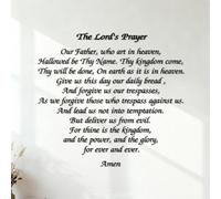 Lord's Prayer Quote Faith Pattern Amen Saying Bible Verse Calligraphy Wall Stickers Paster Paper 36x39.3cm Can Modify and add Information Black