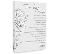 Lords Prayer Wall Art Decor, Our Father Prayer Wall Decor, Prayer Room Decor, Bible Verses Posters For Home Office, Inspirational Framed Canvas Wall Art For Home, Christian Gifts for Woman Man - A05