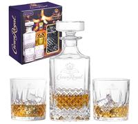 LORD'S ROCKS Crown Royal Glass Whiskey Decanter Set - 750ml Decanter with Two 10oz Glasses - Officially Licensed Barware for Bourbon, Scotch & Cocktails Compatible