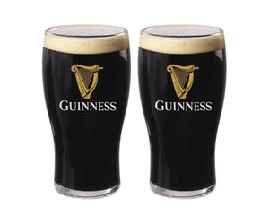 LORD'S ROCKS Guinness Official 20oz Pint Glasses - Set of 2, Branded Tulip Shape Beer Glassware - Classic Irish Pub Style