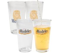 LORD'S ROCKS Modelo Beer Glasses 16oz Pint Glass - Set of 4 Authentically Licensed Compatible