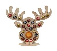 LORDWEY Christmas Decorations, Advent Calendar 2021 Chocolate Frame, Wooden Countdown with 24 Storage Hole, Funny Calendars for Kids Boys Girls (Reindeer)