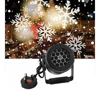 LORDWEY Christmas Snowflake Projector Lights, IP65 Waterproof LED Snowfall Pattern Projection Rotating Lights for Christmas Party Indoor Outdoor Lighting Decoraions (A)