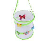 Lore Butterfly Garden Habitat, Foldable Washable Reusable Butterfly Cage for Caterpillars, Up Mesh Enclosure for Butterfly Observation, Green, Small 6.3 X 7.9 Inch