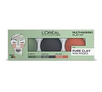 L'Oréal 3 Pure Clays Multi-Masking Face Mask Play Kit, 3 x 10ml