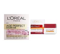 L'Oreal Age Perfect Golden Age Rosy Glow & Radiance Tinted Day Cream, Face Cream Moisturiser, Skin Care for Mature Skin, 50 ml & Revitalift Day Cream, Anti-Wrinkle Moisturiser, SPF 30, 50 ml