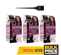 L'Oreal Casting Creme 515 Chocolate Glossy Warm Hair Color Ammonia Free 3-Pack