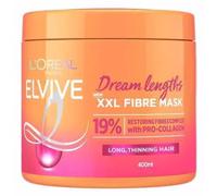 L'Oréal Paris Elvive XXL Fibre Mask for Long, Damaged, Thinning Hair, Restorative Treatment with Pro-Collagen, Dream Lengths, 400 ml