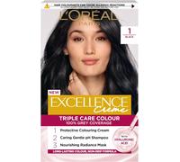 L'Oréal Excellence Créme 1 Black: Hyaluronic Acid for 10x Nourished, 2x Shini