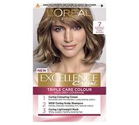 L'Oréal Paris Excellence Crème Permanent Hair Dye, Radiant At-Home Hair Colour with up to 100% Grey Coverage, Pro-Keratin, Up to 8 Weeks of Colour, Colour: 7 Natural Dark Blonde