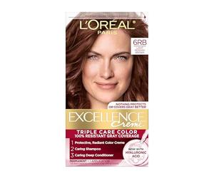 L'Oreal Excellence Creme Triple Protection Hair Color, Light Reddish Brown (Warmer) [6RB] 1 Each