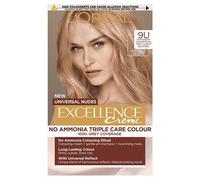 L'Oréal Excellence Nudes 9U Universal Very Light Blonde: 100% Grey Coverage, Complexion Flattering for All Hair Types. Achieve a natural-looking very light blonde with a subtle, universal reflect.