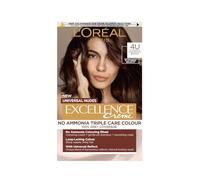 LOral Excellence Permanent Hair Dye Colouring Cream, 100 percent Grey Coverage, With Pro-Keratin Ammonia-Free, Universal Nudes, 4U Brown