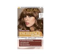 LOral Excellence Permanent Hair Dye Colouring Cream, 100 percent Grey Coverage, With Pro-Keratin Ammonia-Free, Universal Nudes, 6U Dark Blonde