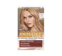 LOral Excellence Permanent Hair Dye Colouring Cream, 100 percent Grey Coverage, With Pro-Keratin Ammonia-Free, Universal Nudes, 9U V. Light Blonde