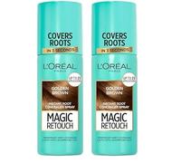 L'Oréal Magic Retouch Instant Root Concealer Spray, Ideal for Touching Up Grey Root Regrowth, 75 ml, Colour: Golden Brown (Pack of 2)