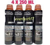 Loreal men expert 5 in 1 carbon protect 48H anti perspirant Quick Dry250mL,4Pack